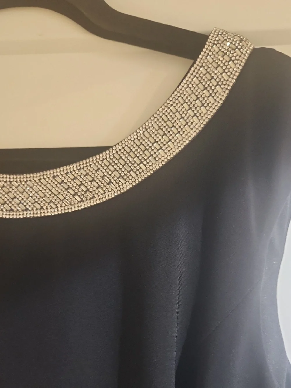 Alex Evenings Black Maxi Dress with Beaded Collar - Picture 4 of 12